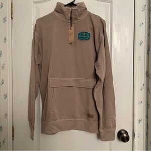 Good Land Beige Half-Zip Sweatshirt with Patch